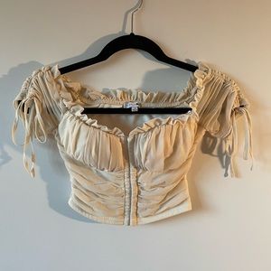 Fashion Nova Ruffled Crop Top with Tied Shoulders